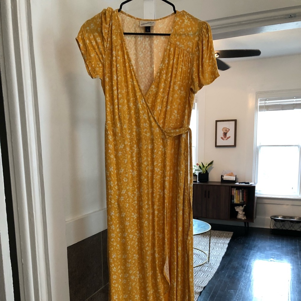 Universal Thread Yellow Wrap Dress - image 1